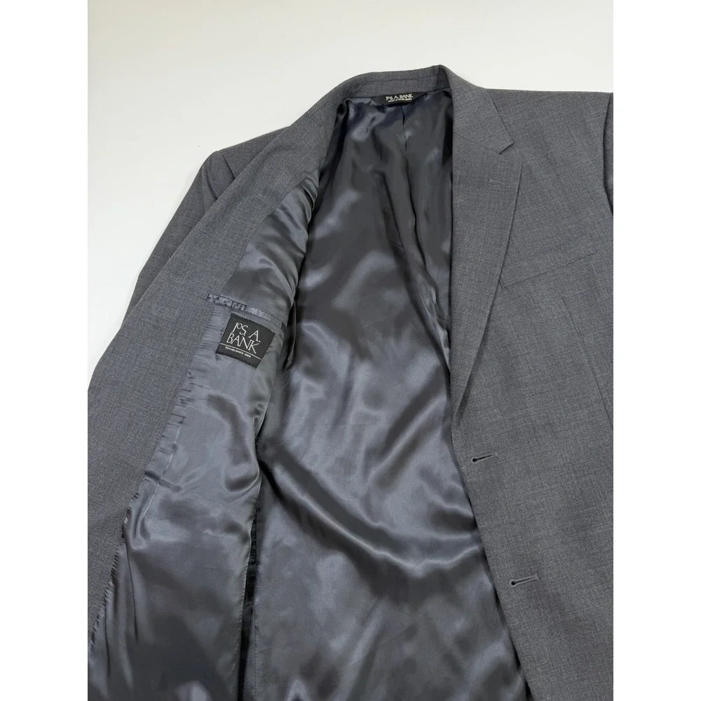 Jos. A. Bank Men's Sz 44R Suit Blazer Jacket 100% Wool Gray Subtle Stripes